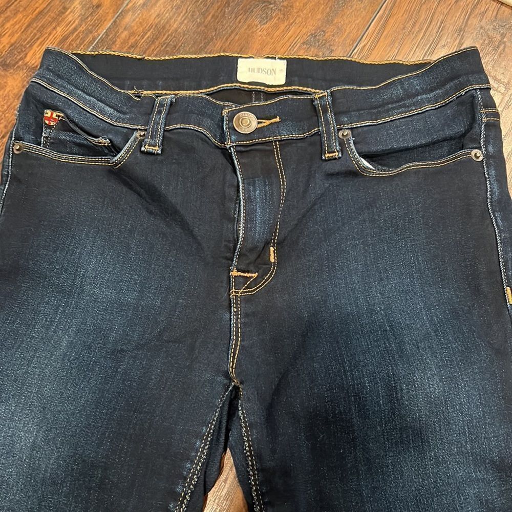 Hudson Nico Midrise super skinny jeans EUC size 28 dark wash - Picture 2 of 8